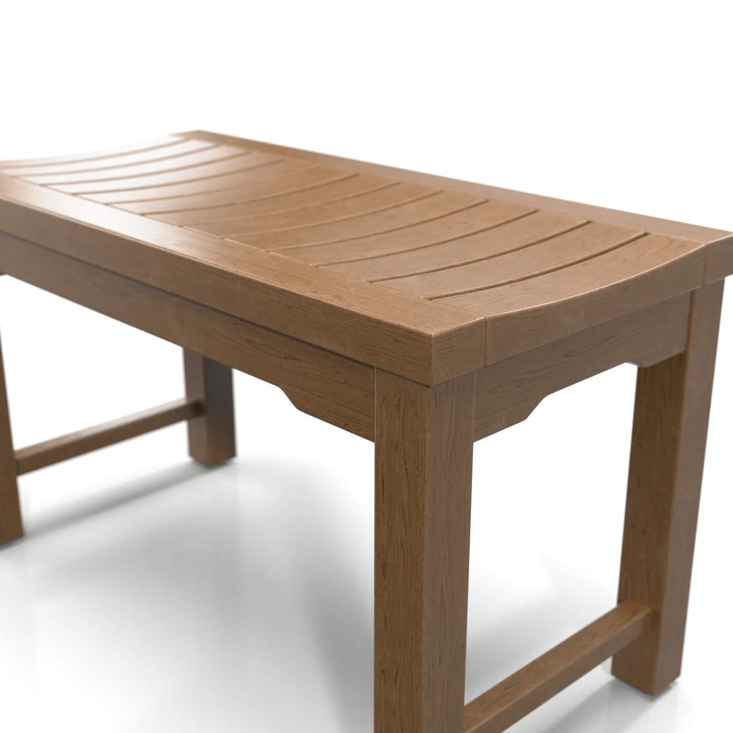 Teak Backless Bench Rosemont PBR 3D Model_05